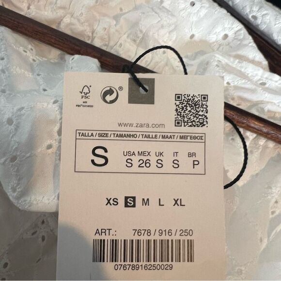 Zara White Openwork Embroidered Midi Dress - Picture 6 of 6